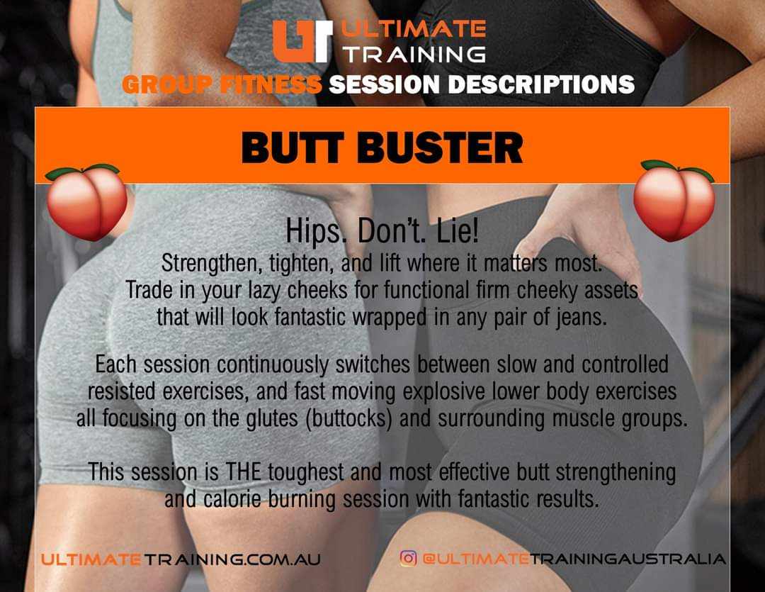 Ultimate Training Group Fitness Butt Buster Session Details